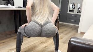 LapkaLu - Anal, I came twice! Blonde in leggings let herself get fucked in her tight ass