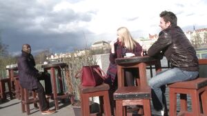 Take that BBC - Sexy blonde sucks a big black cock and gets fucked by a hung black stud with her husband's help