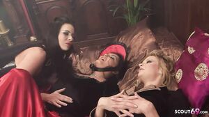 Lesbian Big Boobs MILFs Parody Orgy with 4 Bitches in Lingerie and Cosplay
