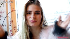 First time shooting! A real angel! The cutest Ksenia ever. She's Ukrainian and just turned 20. When I put my dick in her, she screams and cums, and I cum inside her tight beautiful pussy. 4K60p