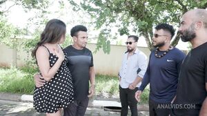 Sensual Pregnant Lollynha getting fucked by 4 big cocks with intense DAP, DP, DPV and footjob