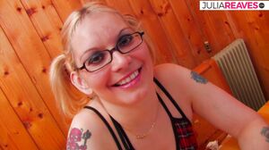 Julia Reaves - Milf swallows cum after a hard fuck in her pierced pussy