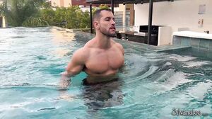 Silvana Lee - My Fitness Trainer Warms me up in the Pool and Shows me his Big White Cock BWC