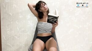 Tara Summers - Hot Busty Bitch trying to Read a Book with Lovense Vibrating in Pussy