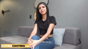 Latina hoe can't focus on the interview and keeps staring at my dick - Movies - Latina Casting