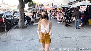 FlashingEmma - Short Skirt + Thin Shirt + No Panties + Butt Plug = Heaven