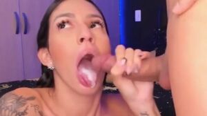 Ashley Zanz & Harold doing it doggstyle before an oral creampie finish