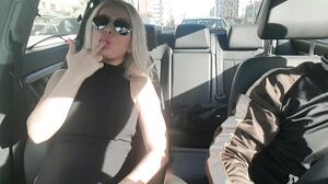 LolyAmateur - Fucking myself in the Car while my Stepson Drive- Public Masturbation
