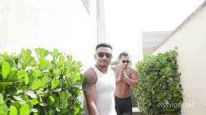 Beautiful hot Brazilian Aylla Mel first time drinking pee and getting fucked by 3 big cocks with intense double anal penetration 0% Pussy