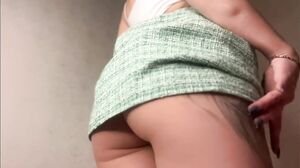 Amelisoyka - Hot Student Girl in a Skirt Rides on a Dildo on the Floor until she Squirts