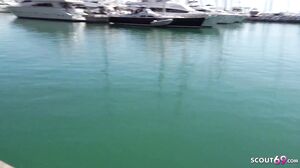 Holidaymaker Braces Candice With Small Tits Talk To Public Casting Sex At Magaluf On Mallorca