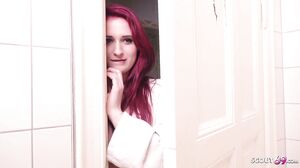 Step Sister Caught Step Brother Masturbate And Help Him To Cum