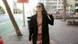 Flashing Emma - Flashing Throughout the City In a Short Skirt