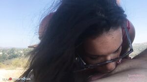 Sexy Spunky Girl - DOUBLE DEEPTHROAT!! Eden Sin Shares My Husband’s Cock in the Park