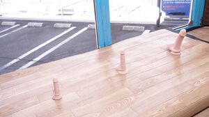 TOTTE-241 A loose and fluffy cardigan-clad college girl takes on the dildo-pulling game! She squeezes a fake dick that grows out of the floor between her tight pussy and braces herself with her legs spread apart in a vulgar manner! Magic mirror filming! ~