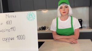 Sweetie Fox - Blonde Barista in Shorts Offered to Rough Fuck Her Hot Holes