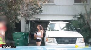 Ex-Cheerleader Ginger Bytes Gets Tricked Into Fucking In Her Garage