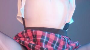 Creamy Spot - SchoolGirl Creampie! Blowjob and Big Dildo Ride.