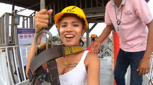 Zipline fun and hot sex at home after