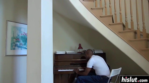 Brunette babe loves a big black cock