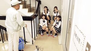 HUNTC-366 "Let's have sex, old man." The job of the janitor is to maintain the school environment and have sex. The janitor's room has become a naughty slacker spot for schoolgirls who want to relieve their sexual desires with old men's dicks!
