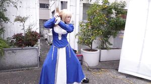 MVG-136 Big-breasted cosplayer tied up as a urinal and turned into a masochist with a face on her face - Kui Sunao