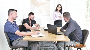 Italian Language Teacher Lena Coxx Gets Drenched In Cum After Intense Office DP Gangbang