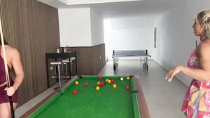 Rose Fittt & Kiera Jaston - Anal Dildo Play On Pool Table