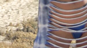 CindyAngel - Gangbang with fucking on the beach. Blonde and 4 guys.