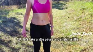 Djelka Bianki - Outdoor fitness with Slutty MILF trainer DjelkaBianki -running in the park and Passionate Public Sex