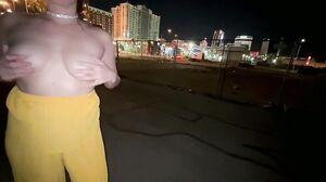 Nicole Niagara - Risky attention whore takes off her yellow dress and cums in public