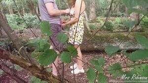 Mrs Robinson - Couple having Public Sex in the woods from Voyeur POV