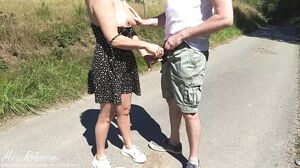 Mrs Robinson - Fucking a Milf with Big Tits on a Public Road