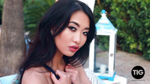 This Is Glamour - Reina Strips Nude From Her Blue Bodysuit