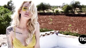 This Is Glamour - Saskia Valentine Strips Naked Outdoors