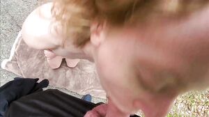 Sarah Evans - Watch This Hot Little Slut Suck and Gag on a Strangers Cock and She Gets a Hot Cum Facial at the End