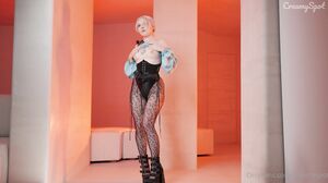 CreamySpot - Dripping in leopard tights and strutting on heels