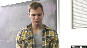 Guy takes out his cock ifo trans teacher