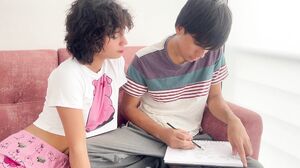 Juliana Palvin - My stepsister helps me with my drawing classes and I end up cumming in her ass.
