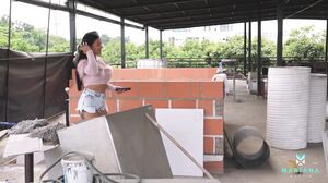 Mariana Martix - Worker with BBC Fucks me on the Terrace while my Husband is not at Home 2