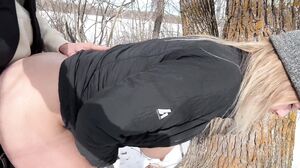 TheRykers - Outdoor Sex with Hot Babe in the Park in Winter