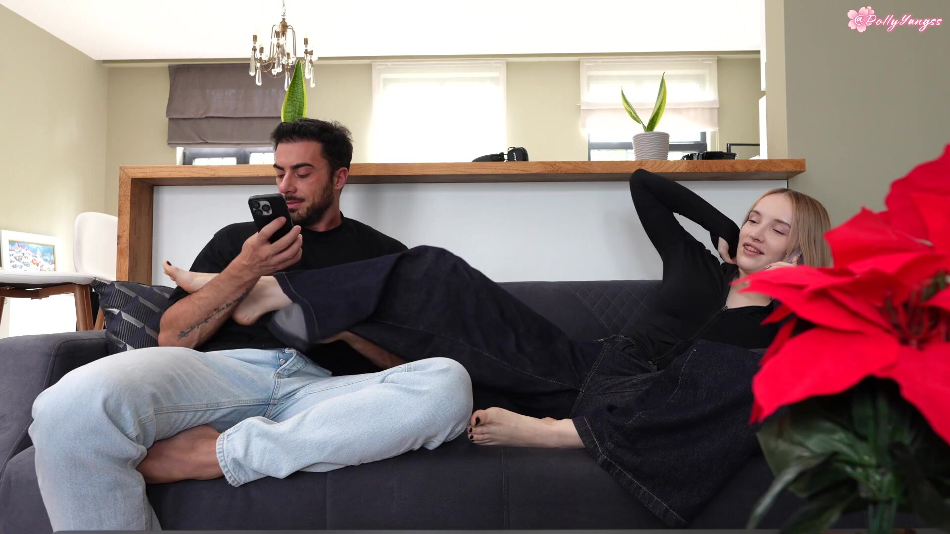 Polly Yangs - I'm on the Phone with my Lover, while his best Friend Fucks me on DoggyStyle like a Total Whore!
