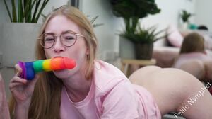 Naughty Nymphet - Fucking Myself With My New Pride Dildo Leads Me
