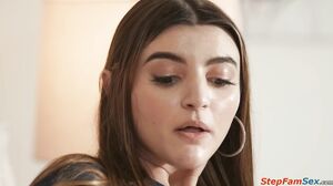 Teen soaked her stepdad with pussy juice