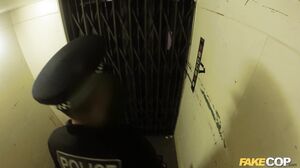 Monty - Leggy Office Slut Fucks Cop in an Elevator