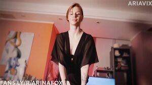 Arina Fox - Huge Cumshot from the tits of supermodel AriaVix. ⧹ juicy blowjob ⧸ pov