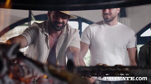 Four Euro sluts have a wild orgy with three big cocks