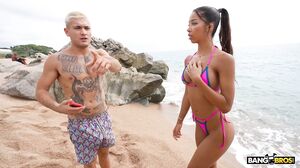 Lia Lin - Threesome On The Public Beach 2