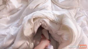 Andre Love - Foot fetish in white socks jerking off her lover's cock