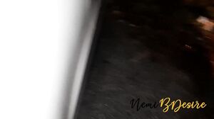 NemiBDesire - Open pantyhose and wet pussy in the car for a deep blowjob to the friend in front of the cuckold